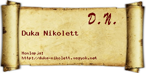 Duka Nikolett névjegykártya