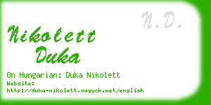 nikolett duka business card